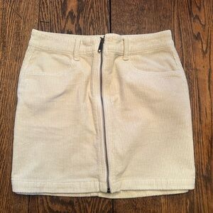 American Eagle Outfitters Cream Mini Skirt with Zipper